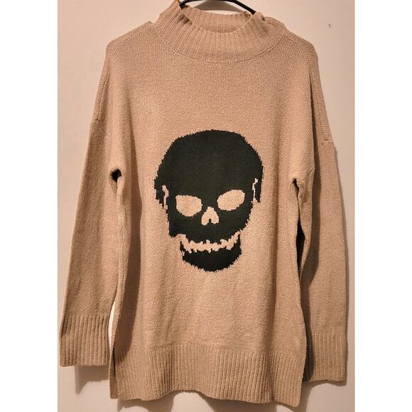 Maurices Gothic Grunge Oversized Knit Skeleton Skull Sweater Women Sz S Stretch - Picture 1 of 6